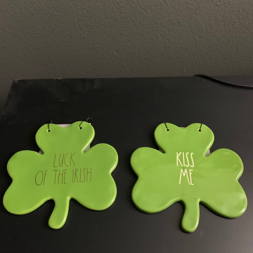 Rae dunn ceramic wall shamrock signs bundle